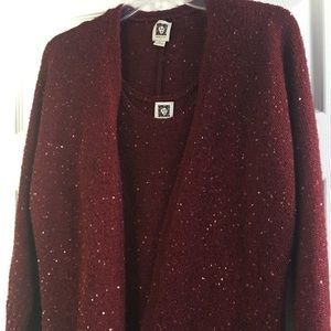 Burgundy sweater set by Anne Klein, sz Lg